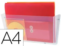 EXPOSITOR MURAL ARCHIVO 2000 DE PARED POLIESTIRENO CON 1 COMPARTIMENTO TRANSPARENTE PARA DIN A4 HORIZONTAL