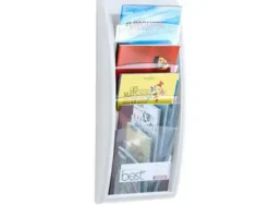 EXPOSITOR MURAL FAST-PAPERFLOW DIN A4 BLANCO 4 CASILLAS 650X290X95 MM