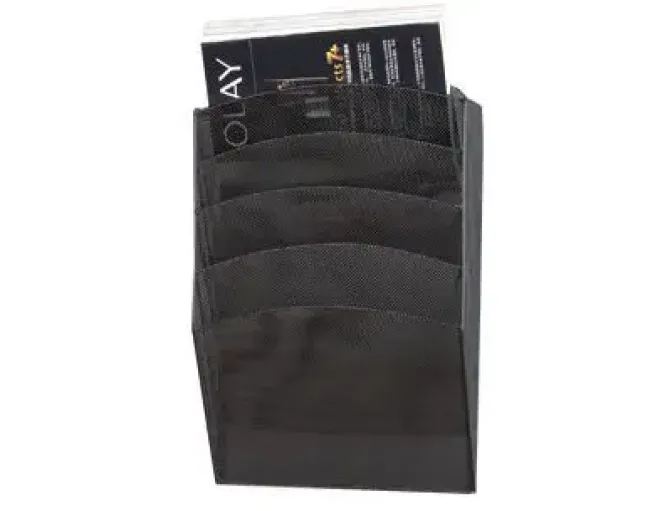 EXPOSITOR MURAL Q-CONNECT DE PARED 5 BANDEJAS DIN A4 NEGRO 9,3X31,5X44 CM