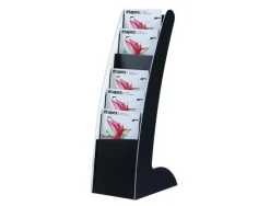 EXPOSITOR PAPERFLOW COURBO SLIM DE SUELO MOVIL DOBLE CARA 6 CASILLAS COLOR NEGRO