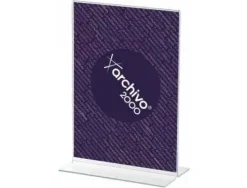EXPOSITOR SOBREMESA ARCHIVO 2000 CON FORMA T POLIESTIRENO TRANSPARENTE DIN A5 75X150X224 MM