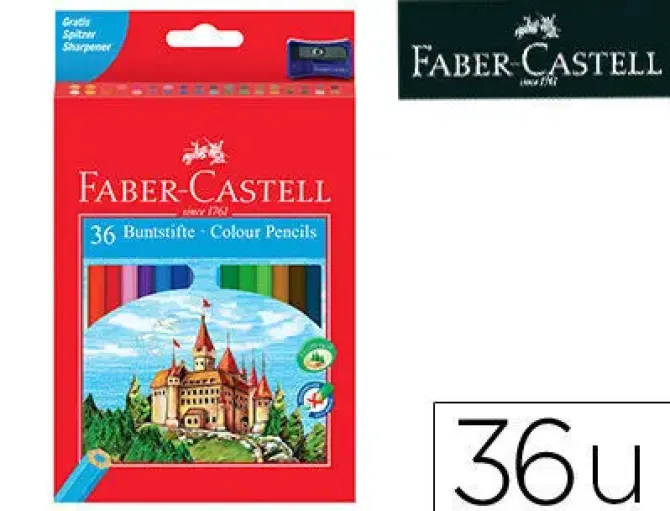 FABER CASTELL ESTUCHE CON 36 LAPICES DE COLORES HEXAGONALES REF.120148 CS52192