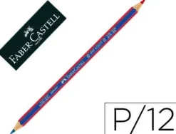 FABER-CASTELL JANUS LAPIZ FINO BICOLOR HEXAGONAL - ECOLOGICO - RESISTENTE A LA ROTURA - COLOR ROJO/AZUL