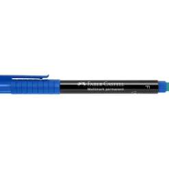 FABER-CASTELL MULTIMARK ROTULADOR PERMANENTE - ANCHO DE TRAZO 0.6MM - GOMA DE BORRAR INTEGRADA - RESISTENTE A LA LUZ Y AL AGUA - COLOR AZUL