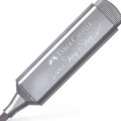 FABER-CASTELL ROTULADOR MARCADOR FLUORESCENTE TEXTLINER 46 - PUNTA BISELADA - TRAZO ENTRE 1.2MM Y 5MM - TINTA CON BASE DE AGUA - COLOR PLATA