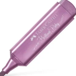 FABER-CASTELL ROTULADOR MARCADOR FLUORESCENTE TEXTLINER 46 - PUNTA BISELADA - TRAZO ENTRE 1.2MM Y 5MM - TINTA CON BASE DE AGUA - COLOR RUBI METALICO
