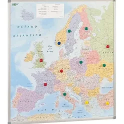 FAIBO MAPA DE EUROPA MAGNETICO.CON MARCO DE ALUMINIO Y CANTONERAS.DIMENSIONES.930 X 1190 MM.REF.163