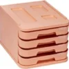 FAIBO MUEBLE PLASTICO 4 CAJONES NARANJA PASTEL 1000M-31 28,5X37,5X23CM