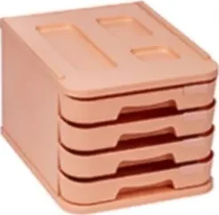 FAIBO MUEBLE PLASTICO 4 CAJONES NARANJA PASTEL 1000M-31 28,5X37,5X23CM