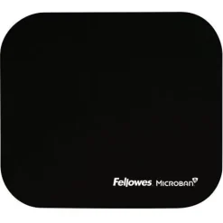 FELLOWES ALFOMBRILLA PARA RATON CON MICROBAN - PROTECCION ANTIBACTERIANA - BASE DE GOMA - 23.2X19.9CM - COLOR NEGRO