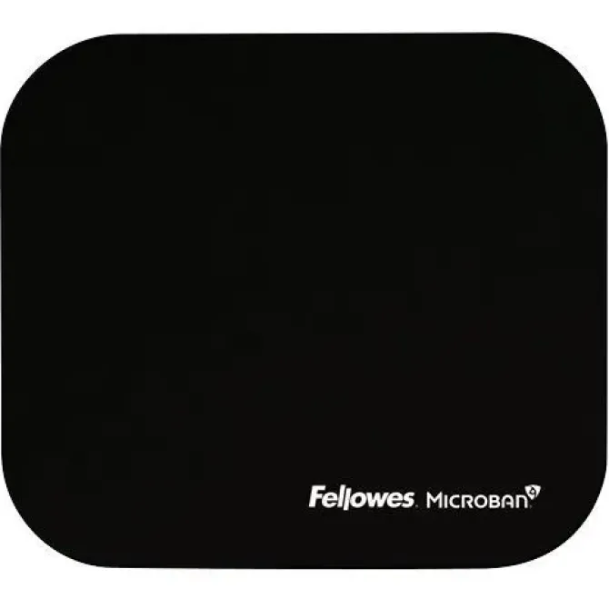 FELLOWES ALFOMBRILLA PARA RATON CON MICROBAN - PROTECCION ANTIBACTERIANA - BASE DE GOMA - 23.2X19.9CM - COLOR NEGRO
