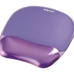 FELLOWES CRYSTAL ALFOMBRILLA CON REPOSAMUÑECAS DE GEL - RESISTENTE A LAS MANCHAS - 20X23CM - COLOR VIOLETA