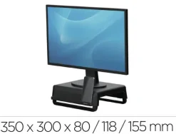 FELLOWES ELEVADOR PARA MONITOR CON 3 AJUSTES DE ALTURA - CANAL PARA DISPOSITIVOS CON CARGA - IDEAL PARA TRABAJO HIBRIDO - 100% RECICLADO