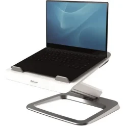 FELLOWES HANA SOPORTE PARA PORTATIL - SISTEMA DE MUELLE A GAS - INCLINACION MAXIMA 95º - 4 PUERTOS USB - BASE DE ALUMINIO Y PLATAFORMA DE MADERA - HASTA 29 PULGADAS - COLOR BLANCO