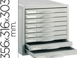 FICHERO CAJONES DE SOBREMESA 8409C 356X316X303 MM 9 CAJONES COLOR GRIS