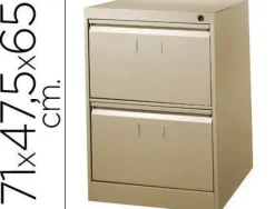 FICHERO CAJONES DE SUELO METALICO DE 2 CAJONES 71CM ALTO,65CM PROF,47,5 ANCHOCOLOR BEIGE N.34