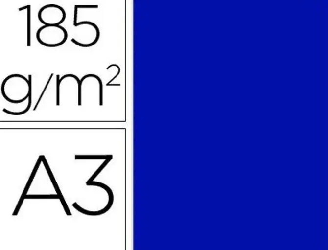 FILA CARTULINA GUARRO A3 185G AZUL ULTRAMAR 200040203 MAK655111