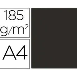 FILA CARTULINA GUARRO A4 185G NEGRO 50/UD 200040179 MAK655413