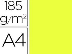 FILA CARTULINA GUARRO A4 185G AMARILLO LIMÓN200040154 MAK655391