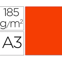 FILA CARTULINA GUARRO A3 185G ROJO/50UD 200040194 MAK649496