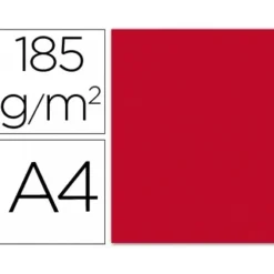 FILA CARTULINA GUARRO A4 185G ROJO