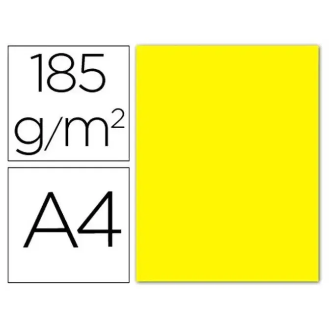 FILA CARTULINA GUARRO A4 185G AMARILLO CANARIO200040155 MAK655392
