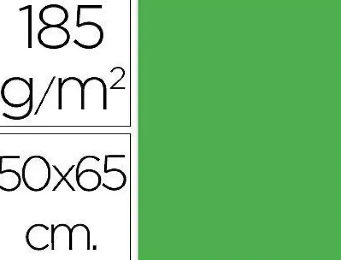 FILA CARTULINA GUARRO 50X65 185G VERDE MANZANA 200040237 MAK649925