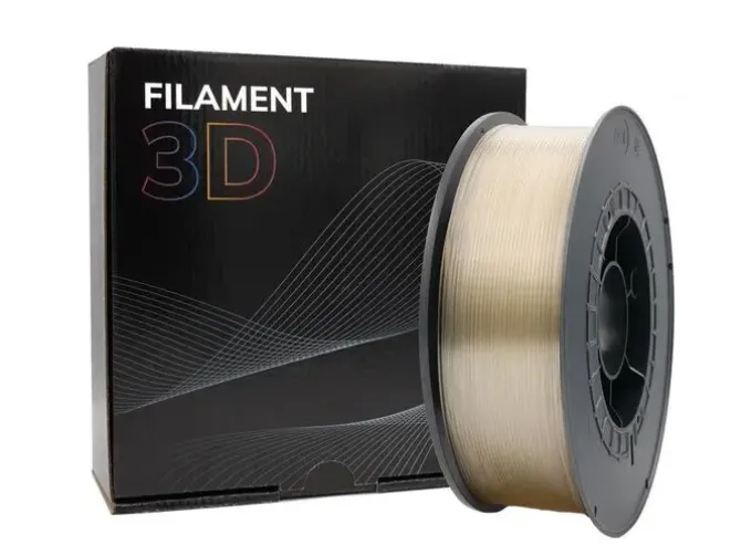 FILAMENTO 3D PETG - DIAMETRO 1.75MM - BOBINA 1KG - COLOR TRANSPARENTE