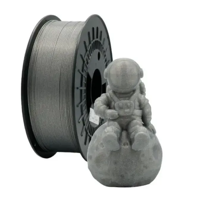 FILAMENTO 3D PLA GLITTER - DIAMETRO 1.75MM - BOBINA 1KG - COLOR PLATA
