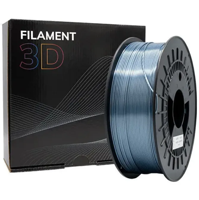 FILAMENTO 3D PLA SILK - DIAMETRO 1.75MM - BOBINA 1KG - COLOR PLATA