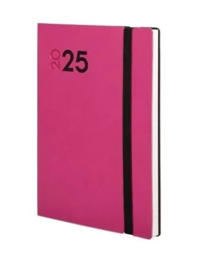 FINOCAMAGENDA ANUAL (2025) DYNAMIC MARA COSIDA TAPA FLEXIBLE CON GOMA Y4 120X170 S/V FUCSIA