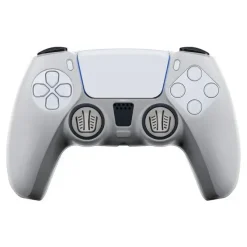 FR-TEC FUNDA DE SILICONA TRANSPARENTE + GRIPS PARA DUALSENSE PS5 - PROTECCION SIN ALTERAR EL ASPECTO - MEJORA EL AGARRE Y EVITA MANOS SUDOROSAS - INCLUYE GRIPS PARA JOYSTICKS - COLOR GRIS