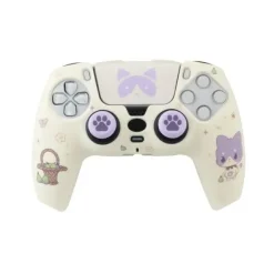 FR-TEC MANEKI TANOOKI PACK PARA MANDO PS5 DE CARCASA RIGIDA + STICKER PARA EL TOUCHPAD + GRIPS - MEJORA EL AGARRE Y LA SENSACION DE TACTO