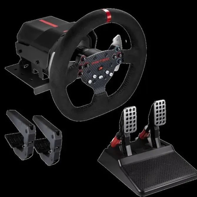 FR-TEC VOLANTE CON FORCE FEEDBACK FORCE RACING WHEEL - TECNOLOGIA FORCESENSE - ARO DE 26.5CM DE DIAMETRO - PEDALES REGULABLES - COLOR NEGRO