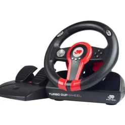 FR-TEC VOLANTE SWITCH TURBO CUP WHEEL - COMPATIBILIDAD CON NINTENDO SWITCH, SWITCH OLED Y PC - VIBRACION AJUSTABLE - RANGO DE GIRO DE 180° - INCLUYE PEDALES, LEVAS DE CAMBIO Y 12 BOTONES - COLOR NEGRO