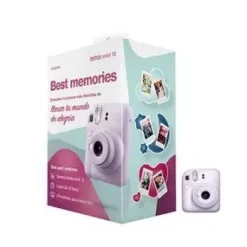 FUJIFILM PACK BEST MEMORIES INSTAX MINI 12 LILAC PURPLE CAMARA INSTANTANEA + FILM INSTAX MINI 10UD. + 3 PORTAFOTOS - TAMAÑO DE IMAGEN 62X46MM - FLASH AUTO - EXPOSICION AUTOMATICA - MINI ESPEJO PARA SE