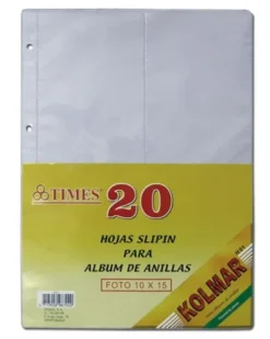 FUNDA PARA FOTOS 10X15 20 HOJAS 8 POR HOJA VERTICAL 160FOTOS