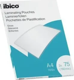 FUNDA PLASTIFICAR GLOSS A4 2X75 MICRAS 100U