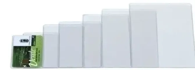 FUNDA PORTACARNET IBERPLAS PVC 150µ REBAJE PL.NJ.30Q 65X90MM PAQUETE DE 50