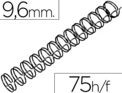 GBC CAJA 100 CANUTILLOS WIRE 9,5MM NEGRO PASO 3:1 34 ANILLAS HASTA 125 HOJAS DIN A4 REF 810610