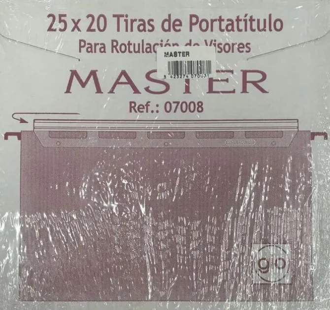 GIO TIRA ETIQUETA VISOR CARPETA GIO MASTER 25X20 TIRAS 07008