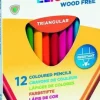GIOTTO ELIOS WOOD FREE PACK DE 12 LAPICES TRIANGULARES DE COLORES - SIN MADERA - MINA 3.3 MM - COLORES SURTIDOS