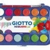 GIOTTO ESTUCHE DE 24 ACUARELAS DE 30MM + PINCEL - COLORES BRILLANTES, INTENSOS Y VIVOS - MUY CUBRIENTES - COLORES SURTIDOS
