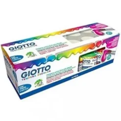 GIOTTO TEMPERA PACK DE 12 BOTES DE 25 ML. + PINCEL - BASE AGUA - EXCELENTE COBERTURA - COLORES SURTIDOS