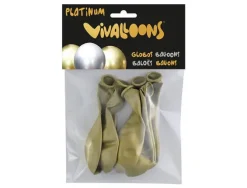 GLOBO 100% LATEX BIODEGRADABLE ORO BLISTER DE 6 UNIDADES