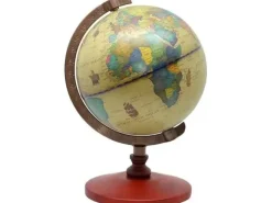 GLOBO TERRAQUEO VERDE BASE MADERA D:1