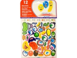 GLOBOS + PEGATINAS BOLSA DE 12