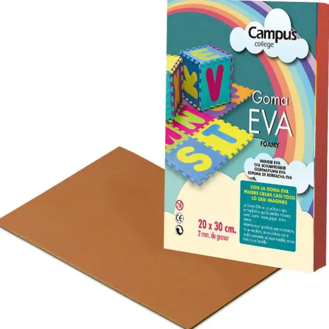 GOMA EVA A4 CAMPUS COLLEGE 2MM COLOR MARRÓN
