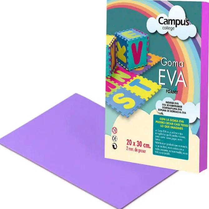 GOMA EVA A4 CAMPUS COLLEGE 2MM COLOR MORADO
