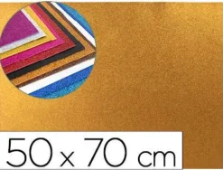 GOMA EVA CON PURPURINA LIDERPAPEL 50X70CM 60G/M2 ESPESOR 2MM NARANJA